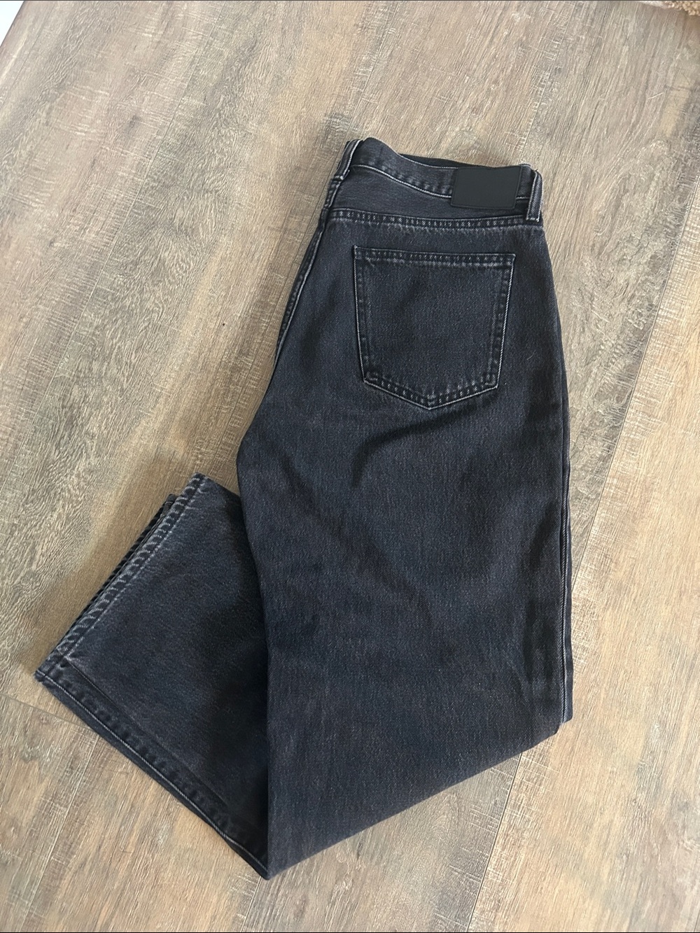Denim Forum Women's Dark Black High-Rise Straight Jeans